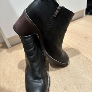 Franco Sarto Black Leather Ankle Booties